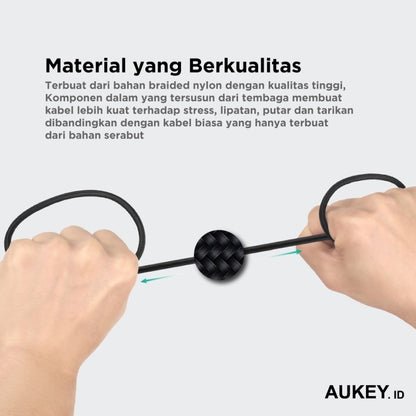 AUKEY Kabel Charger USB-A ke Lightning MFI 1 Meter Jalinan Nilon CB-BAL7 - Gambar 6