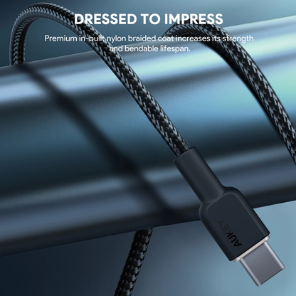 AUKEY Kabel Charger CB-NCC2 USB-C ke USB-C 60W Nilon 1,8m - Gambar 6