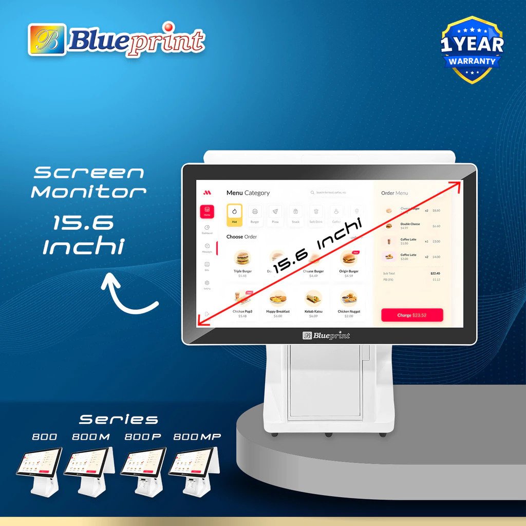 BLUEPRINT Mesin Kasir All In One TPOS 800 Windows BLUEPRINT - Gambar 3