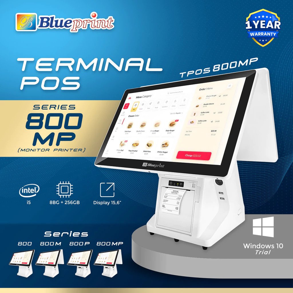 BLUEPRINT Mesin Kasir All In One TPOS 800 Windows BLUEPRINT - Gambar 4